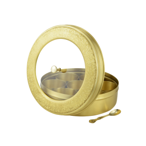 Drvedic Brass Masala Dabba (Window Carving)