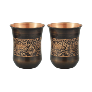 Drvedic Copper Curvy Glass Set